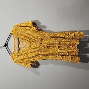 Floral Flutter Sleeve Baby Doll Dress